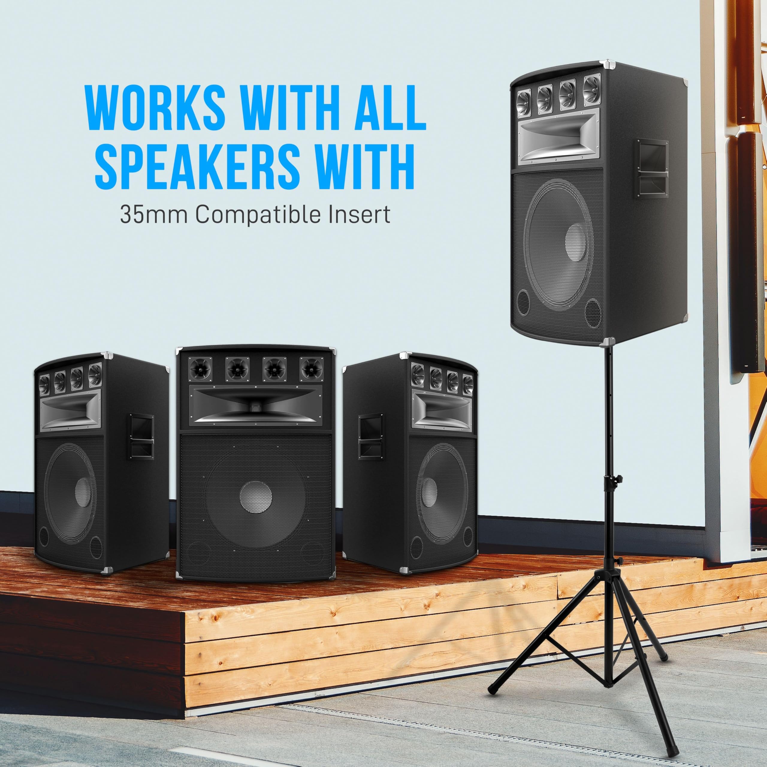 WORKS WITH ALL SPEAKERS WITH 35mm Compatible Insert