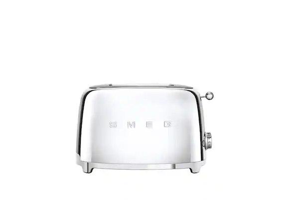 Front. SMEG - SMEG TSF01 2-Slice Wide-Slot Toaster - Stainless Steel.