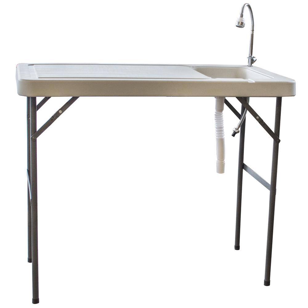 Alt View 6. Sportsman Pro-Series - Folding Fish Table With Faucet - White.