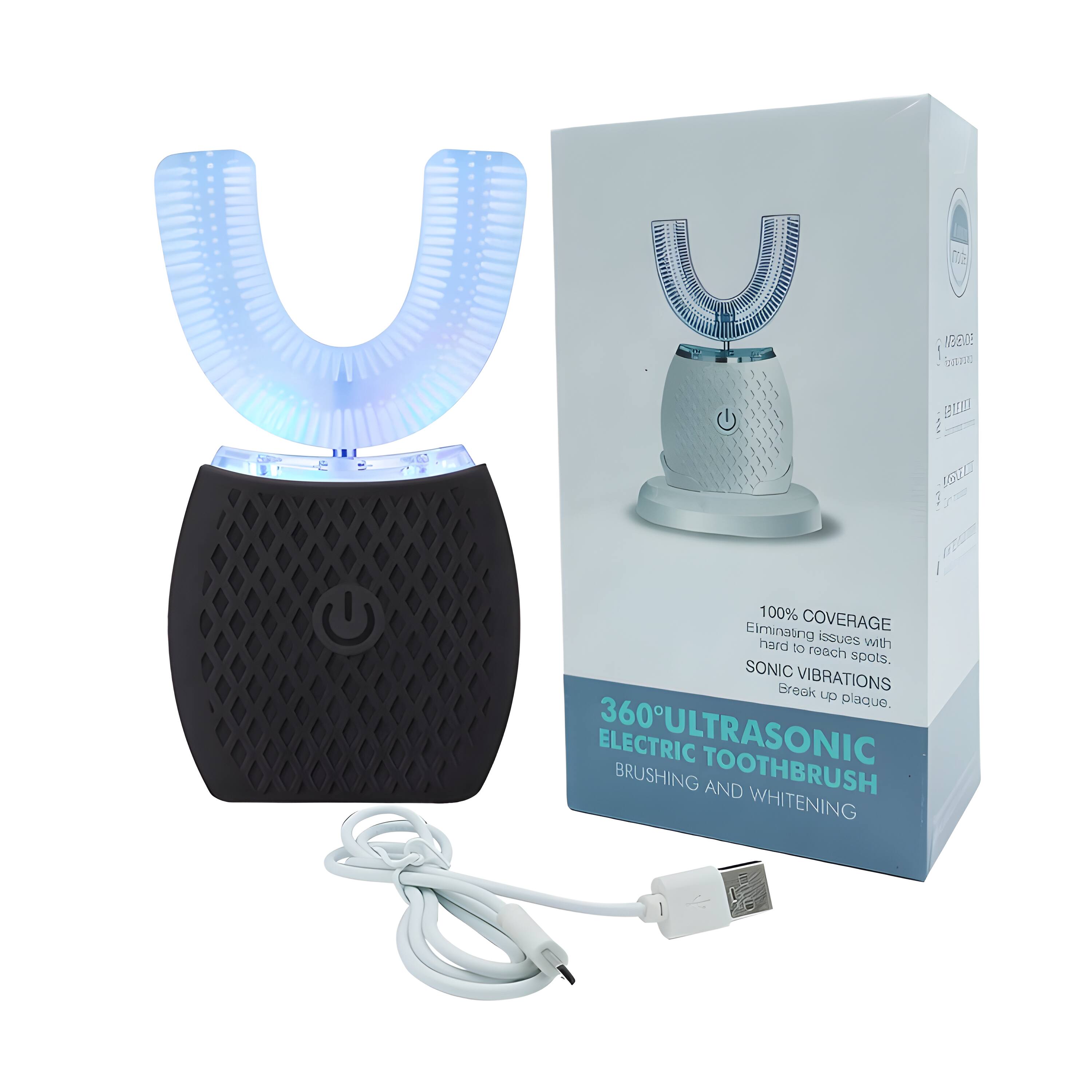 E U U NEEIOE -. 1 7 BUN E ! 5! C 3 100% COVERAGE Eliminating issues with hard TO reach spots. SONIC VIBRATIONS Break up plaque. 360°ULTRASONIC ELECTRIC TOOTHBRUSH AND WHITENING