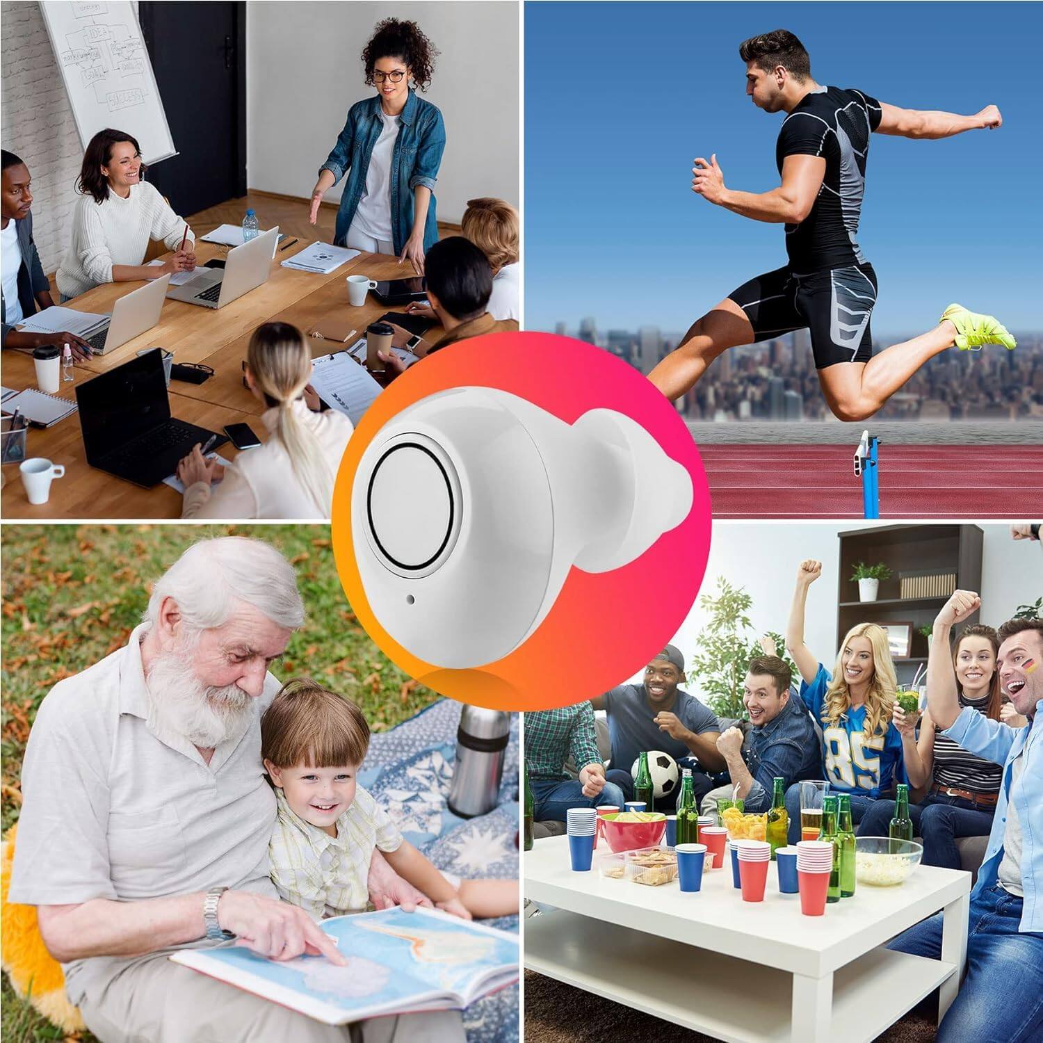 Alt View 5. MEDca - Digital Hearing Amplifier - Next Generation In the Ear Personal Sound Device w/ Noise Reduction - Rechargeable ITE - White.