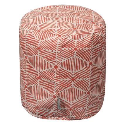 Front. Majestic Home - Pouf Charlie Salmon - Pink.