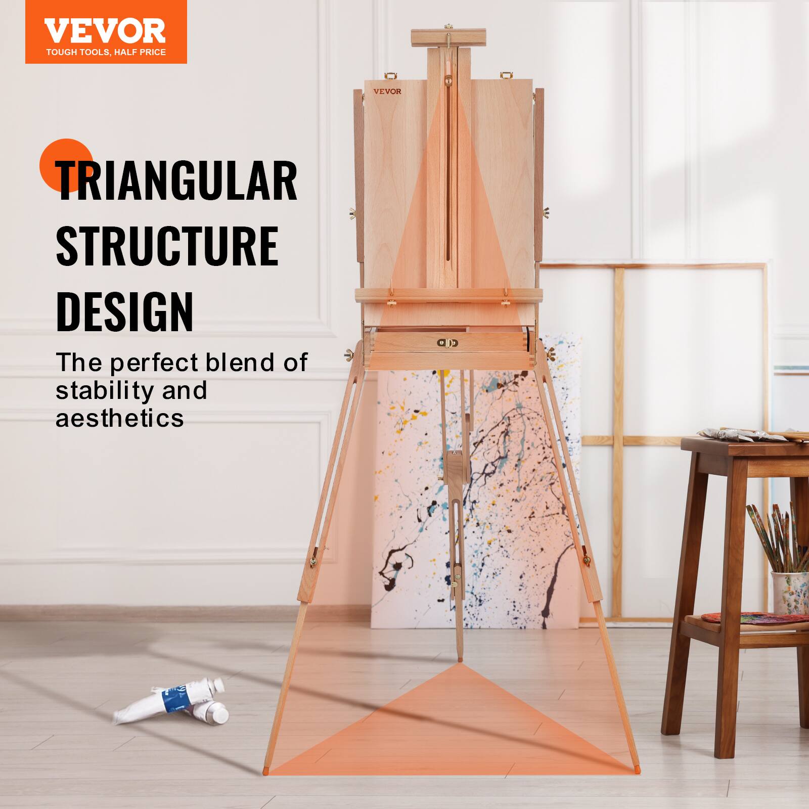 VEVOR  
TOUGH TOOLS, HALF PRICE  

TRIANGULAR STRUCTURE DESIGN  
The perfect blend of stability and aesthetics