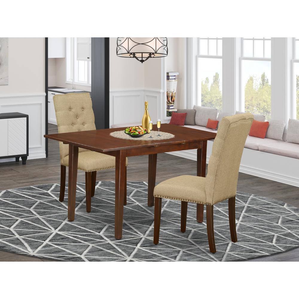 Left. East West Furniture - Dining Room Set Mahogany - Brown.