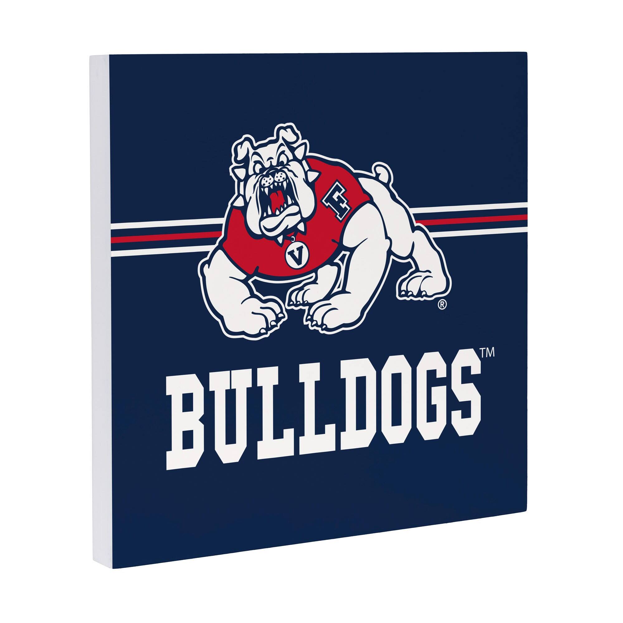 Alt View 1. Evergreen Enterprises - Fresno State Bulldogs 12" x 12" Wood Wall Sign - Multicolor.