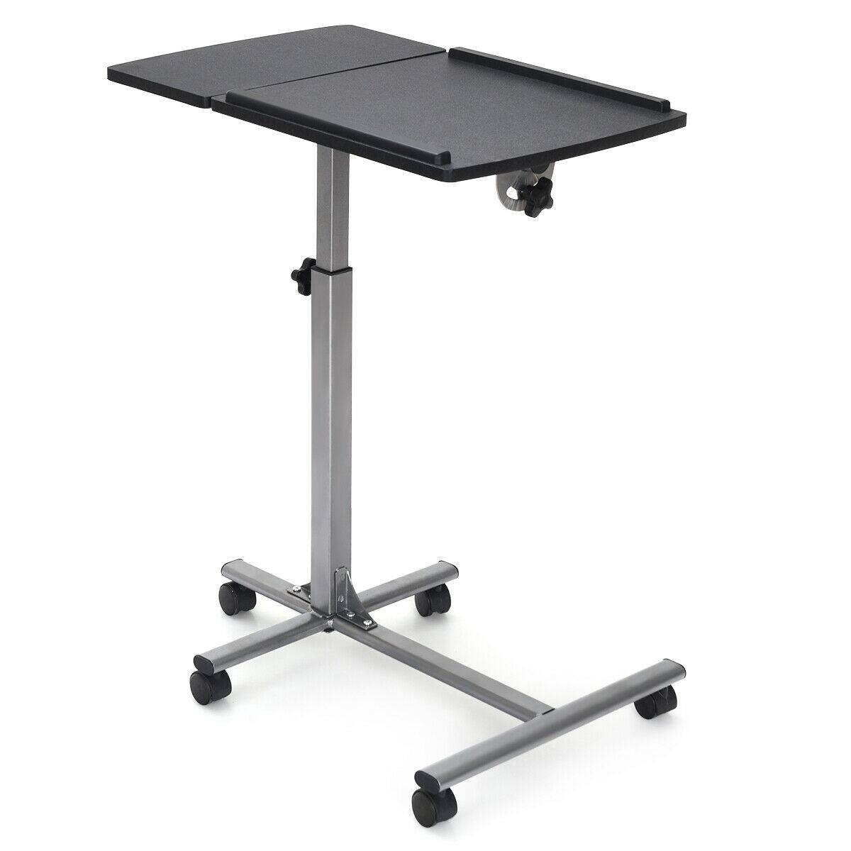Alt View 19. Costway - Adjustable Sit to Stand Laptop Desk - Silver/Black.