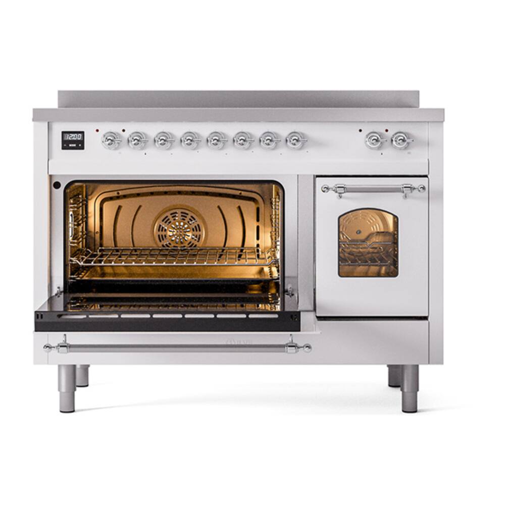 Alt View 2. ILVE - ILVE Nostalgie II 48 inch Induction Range with 6 Induction Elements (White) - White.