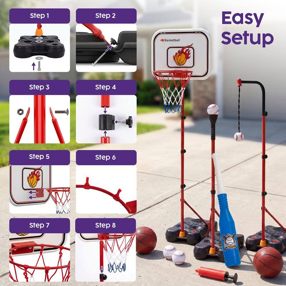Step 1  
Step 2  
Basketball Easy Setup  
Step 3  
Step 4  
Step 5  
Step 6  
Step 7  
Step 8