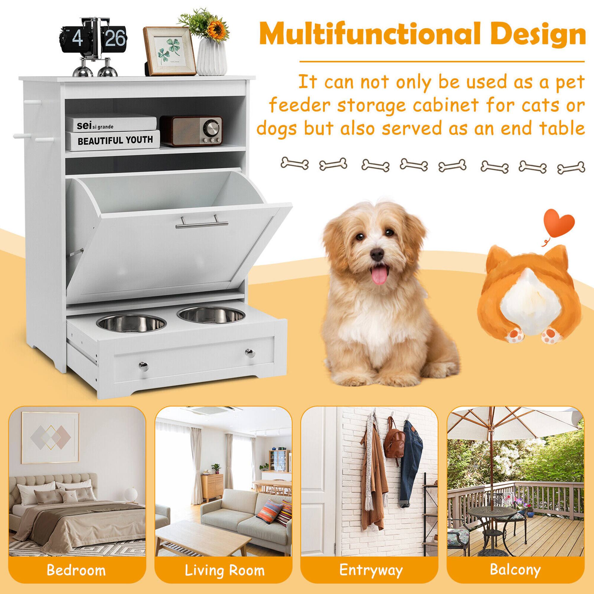 4 26 Multifunctional Design sei grande BEAUTIFUL YOUTH It can not only be used as a pet feeder storage cabinet for cats or dogs but also served as an end table T Bedroom Living Room Entryway Balcony
