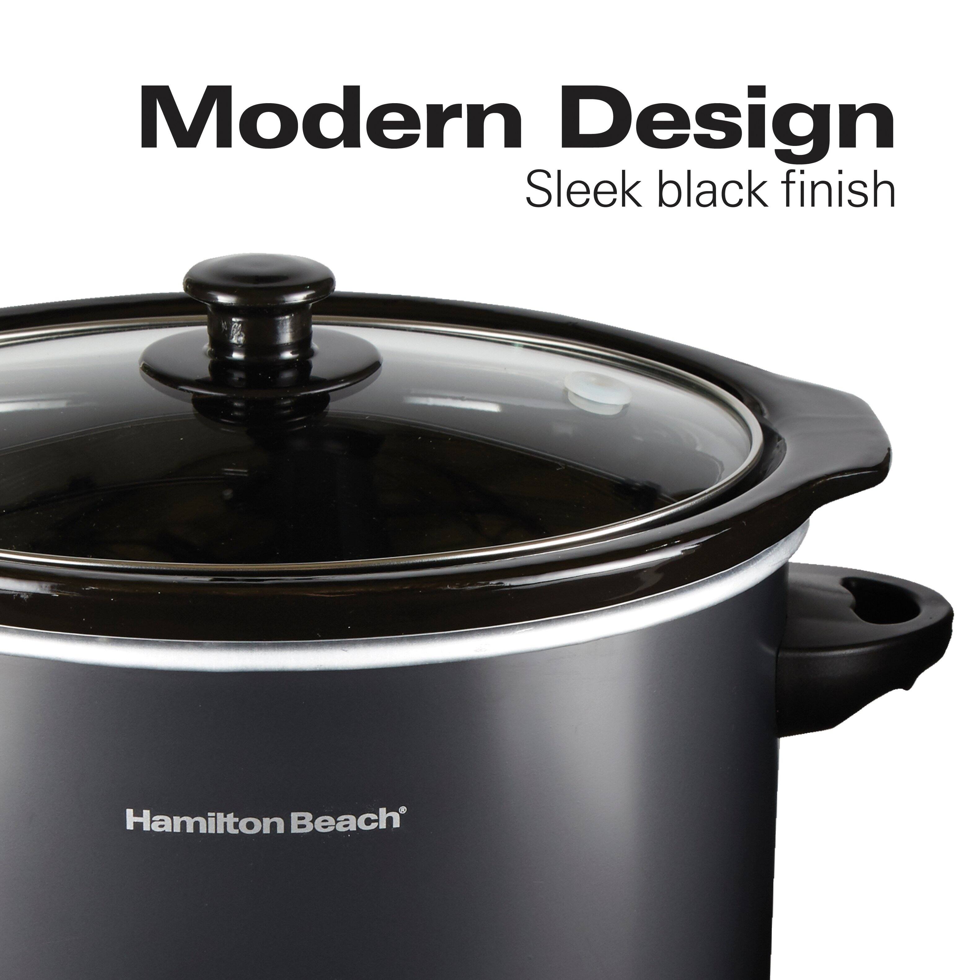 Modern Design Sleek black finish  
Hamilton Beach