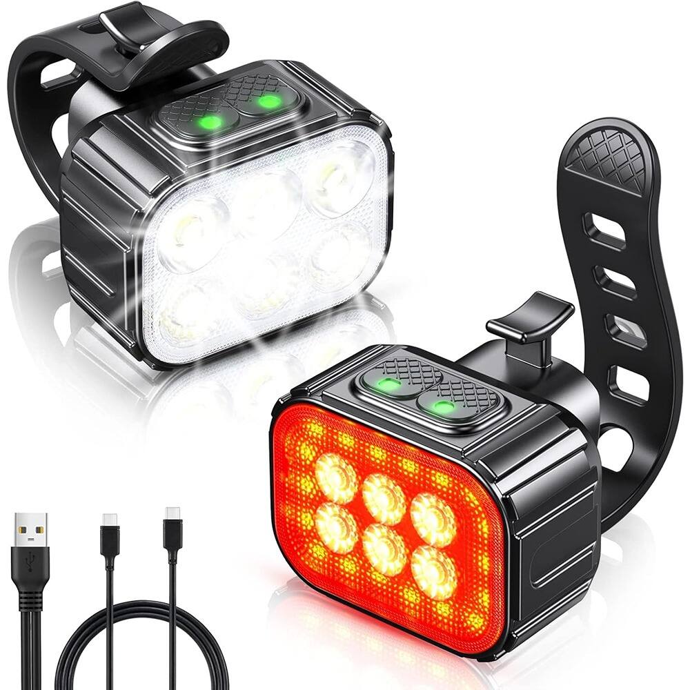 RTMB - Ultra-Bright Bike Light Set – Rechargeable, IP65 Waterproof, Black
