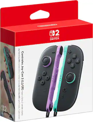 Nintendo Switch. Joy-Con 2 (L)/(R) Controles morado claro / Light Purple / Light Green