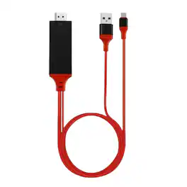 Stock Preferred - USB-C/USB-A to HDMI Cable Red HDTV 4K 60Hz HDMI for Samsung, MacBook, Android & iPhone