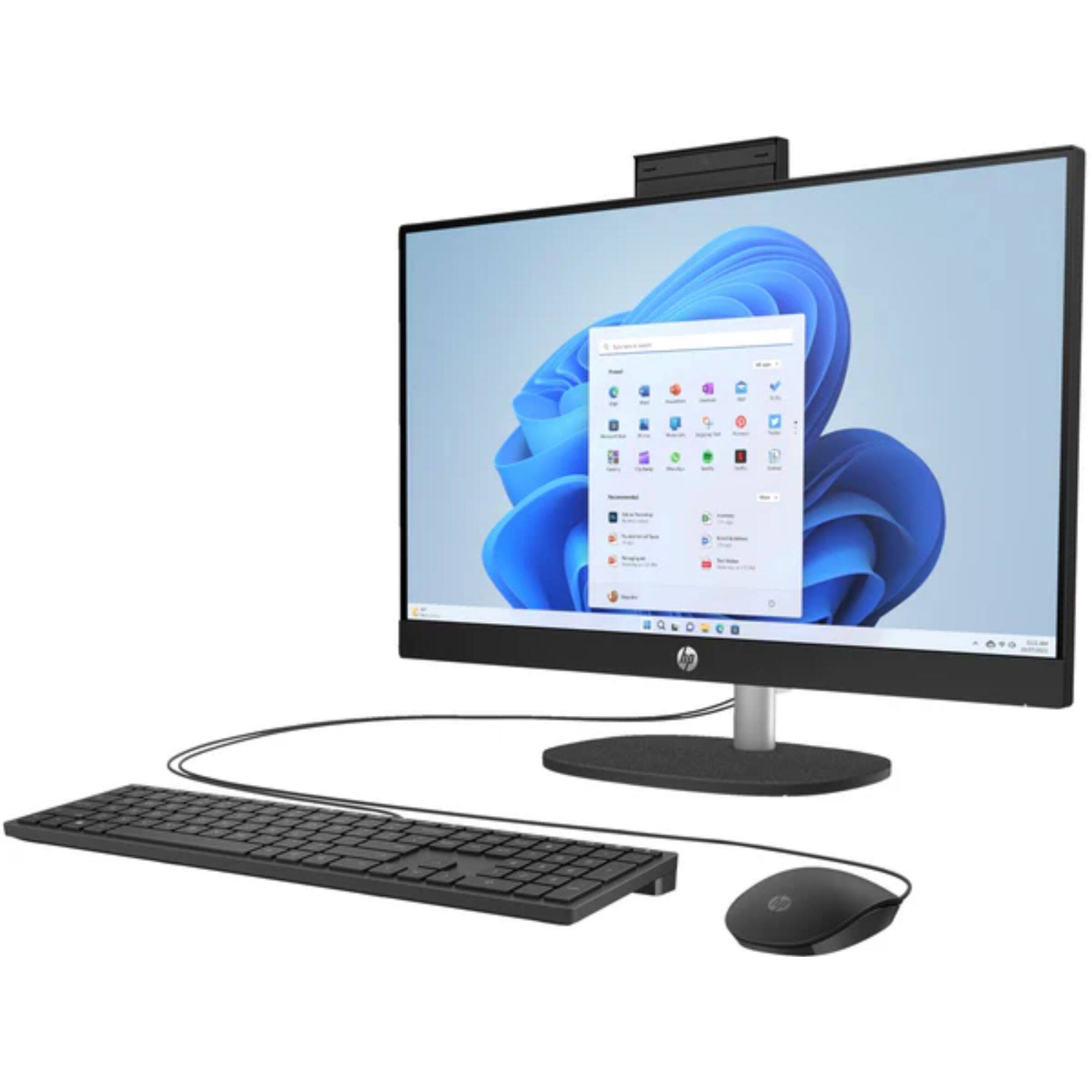 Alt View 1. HP - 24-CR1000T 23.8" FHD Intel Ultra 7 155U 1.2 GHz 16 GB 1 TB SSD Intel Iris Xe Graphics Windows 11 Home All-In-One Desktop - Black.
