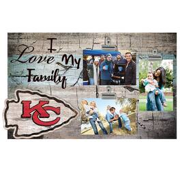 Fan Creations - Kansas City Chiefs 11" x 19" I Love My Family Clip Photo Frame - Multicolor