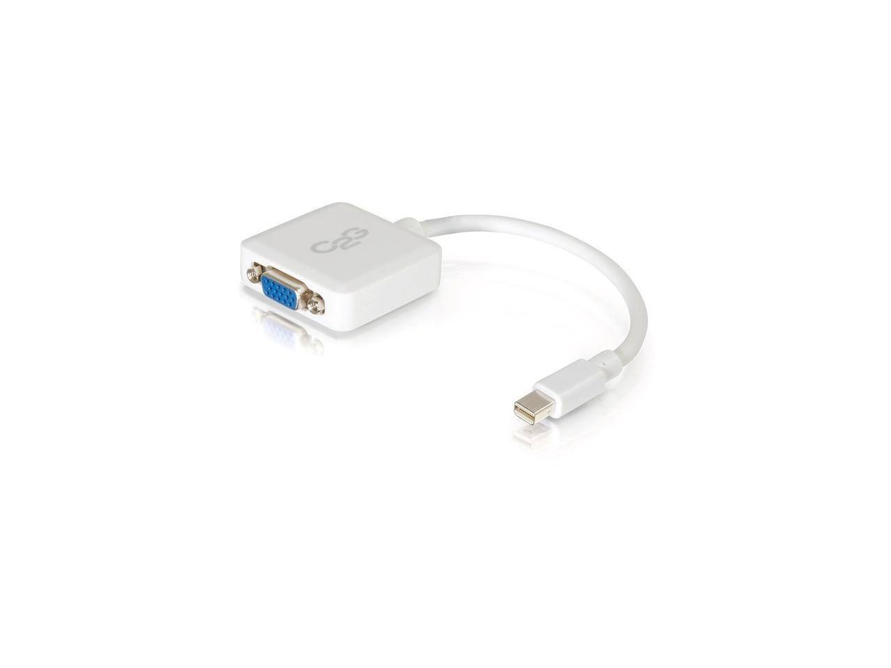 Alt View 10. Cables to Go - C2G 8IN MINI DISPLAYPORT TO VGA ADAPTER CONVERTER MALE TO FEMALE ACTIVE WHITE -.