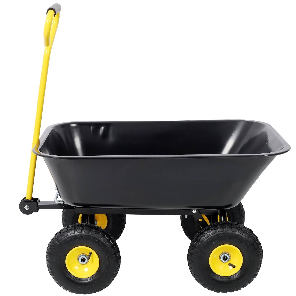 Angle. Loheer - Loheer Metal Dumping Cart 600lb Garden Cart Utility Yard Cart Black.