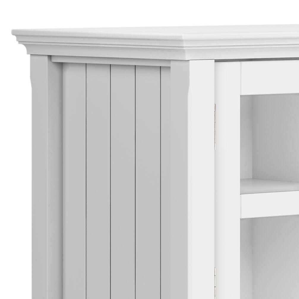 Alt View 6. Simpli Home - Acadian 60 inch TV Stand with 26 inch 5 Shelf Bookcases (Set of 3) - White.