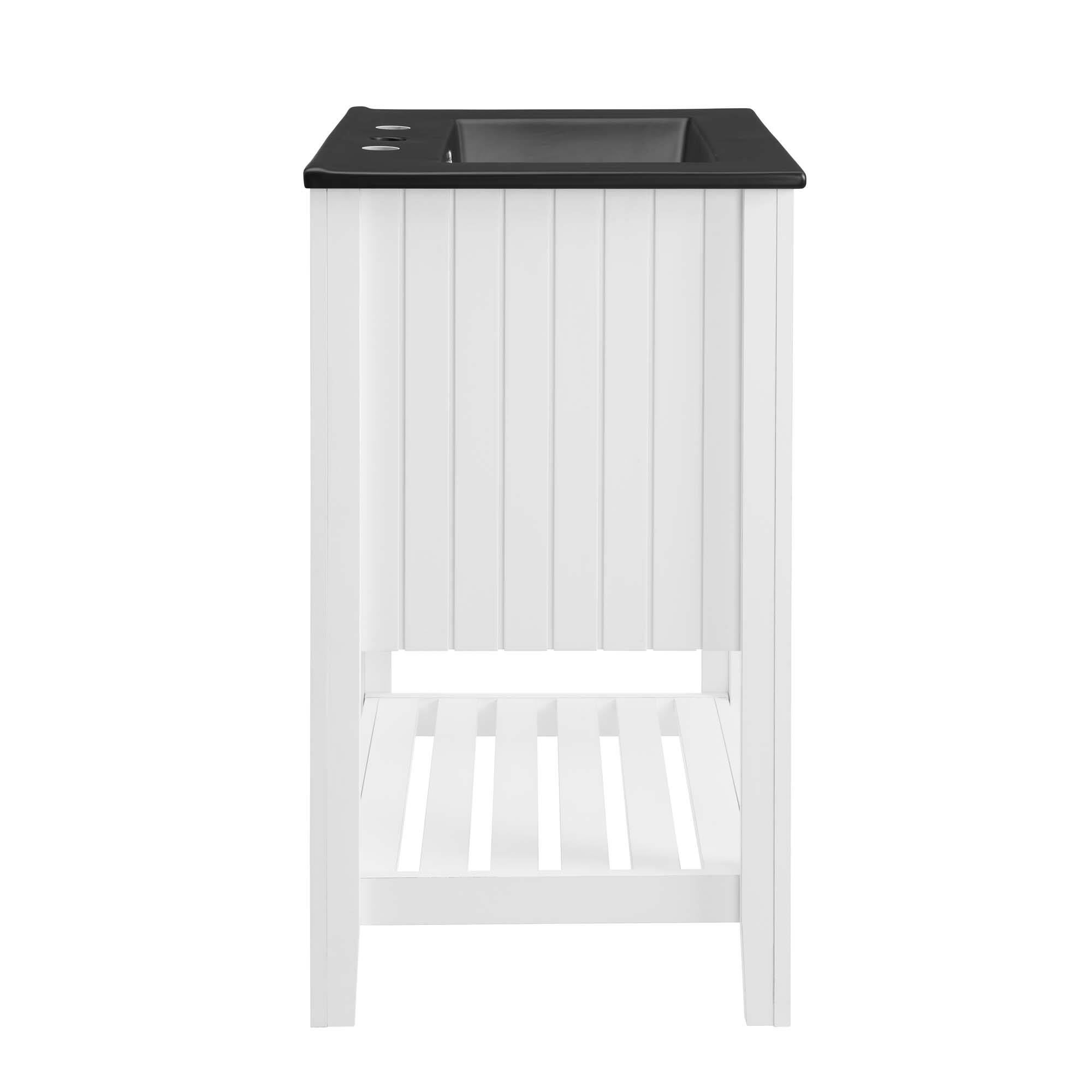 Alt View 1. Modway - Prestige Bathroom Vanity Basin Included - White Black.