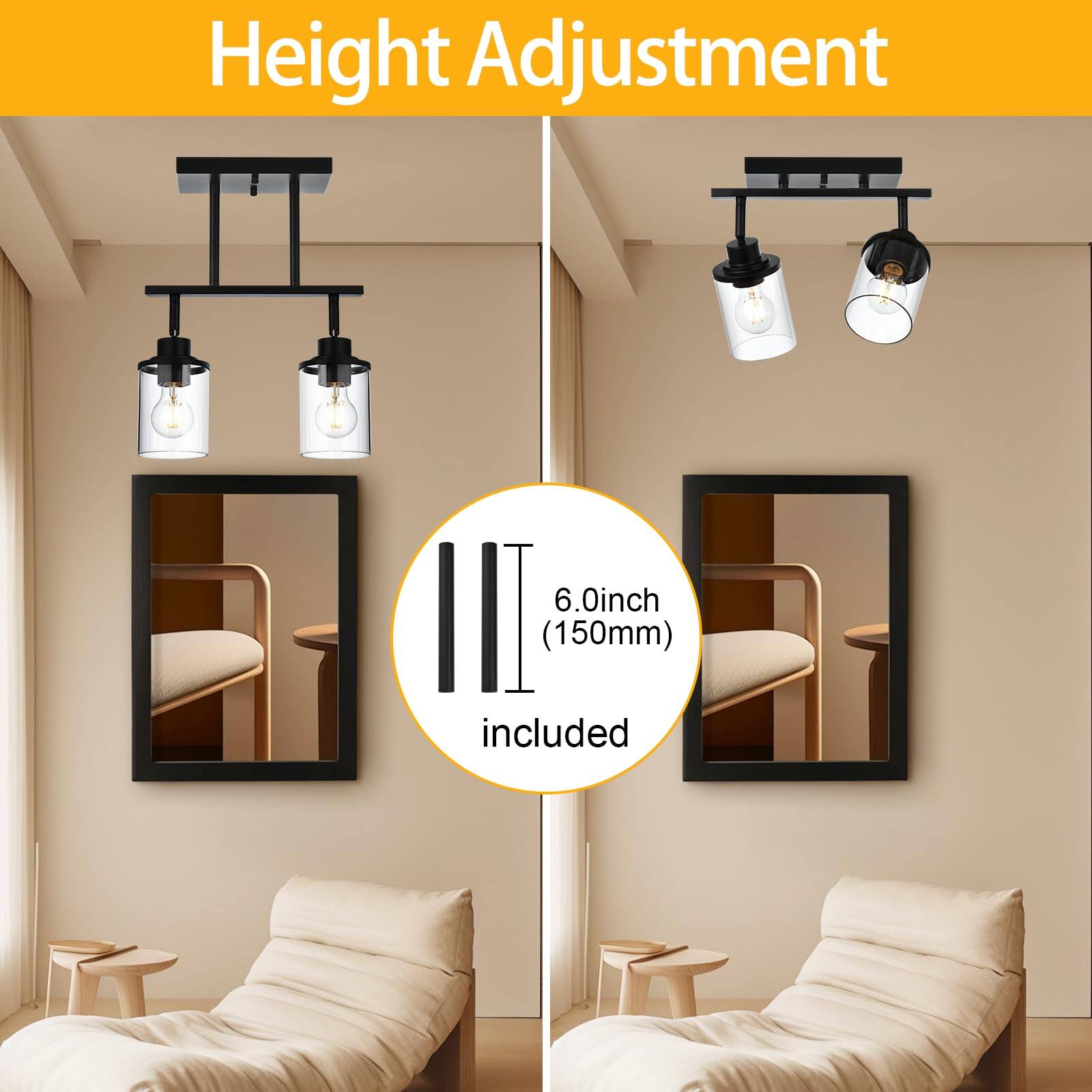 Height Adjustment

6.0inch (150mm) included