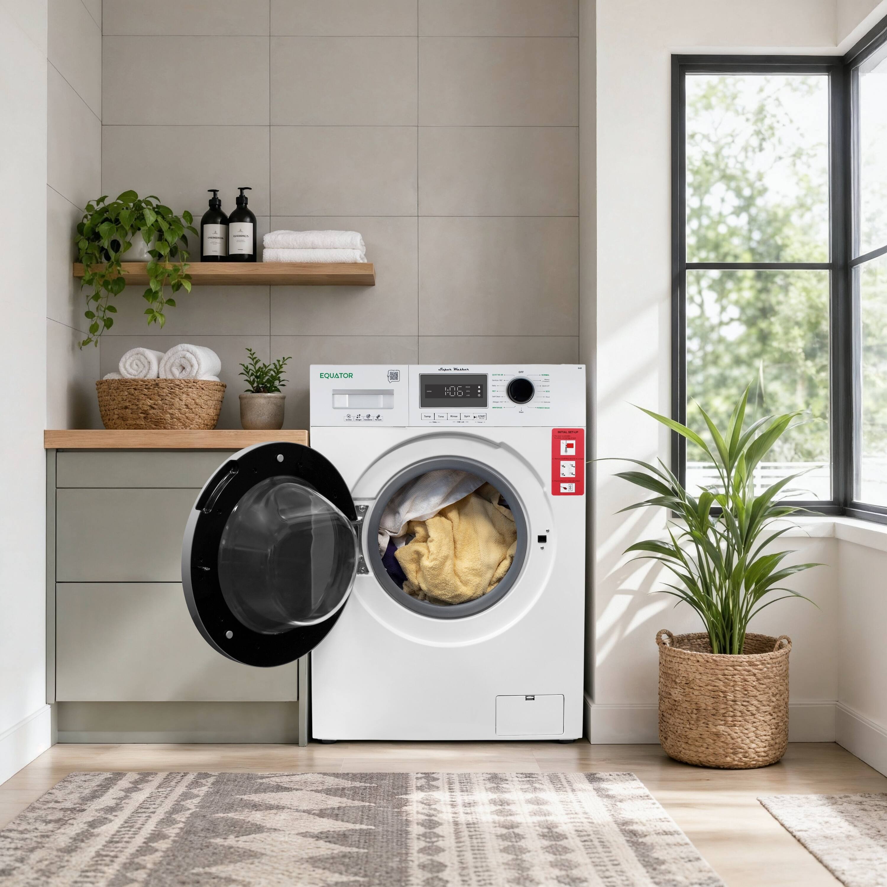 Alt View 9. Equator - Equator EW 840 24" Value Compact Front Load Washer 2.5 Cu. Ft. 26 lbs 15-Wash Programs Pet Cycle Auto Sense, 110V - White.