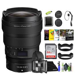 NIKKOR Z 14-24mm f/2.8 S Zoom Lens for Nikon Z Cameras (20097) + 64GB card - Bundle - Black