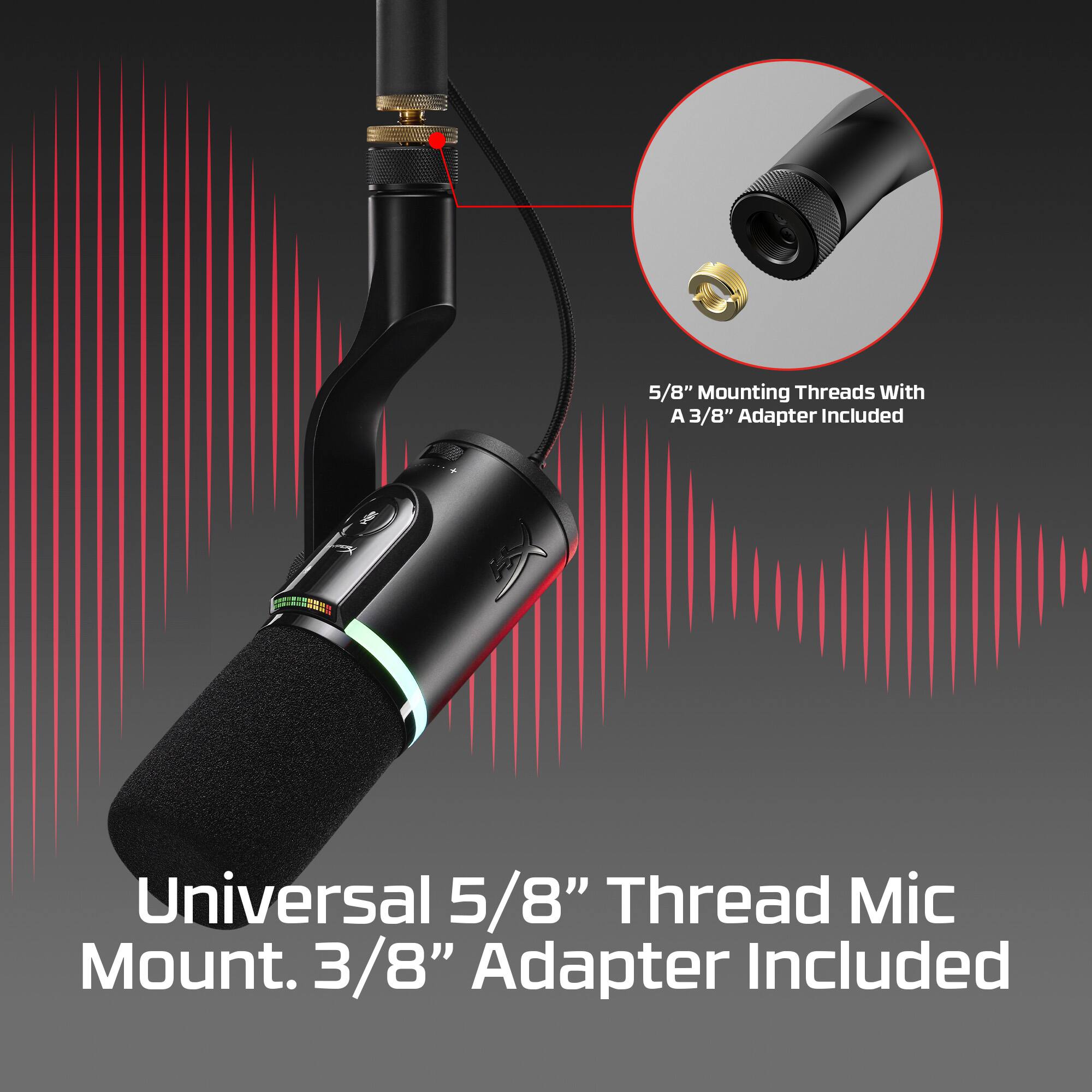 Universal 5/8" Thread Mic Mount. 3/8" Adapter Included

5/8" Mounting Threads With A 3/8" Adapter Included