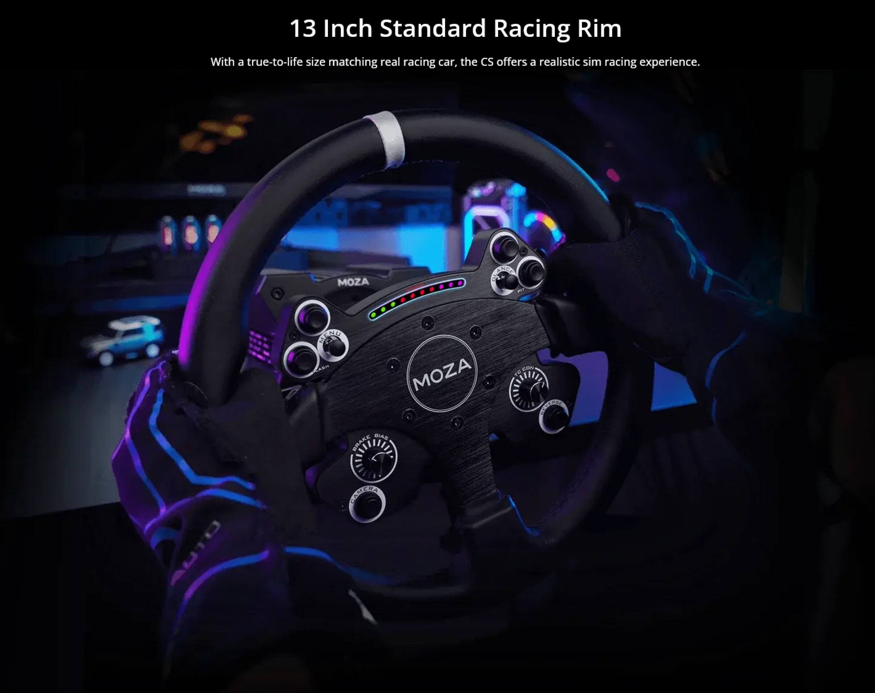 13 Inch Standard Racing Rim

With a true-to-life size matching real racing car, the CS offers a realistic sim racing experience.