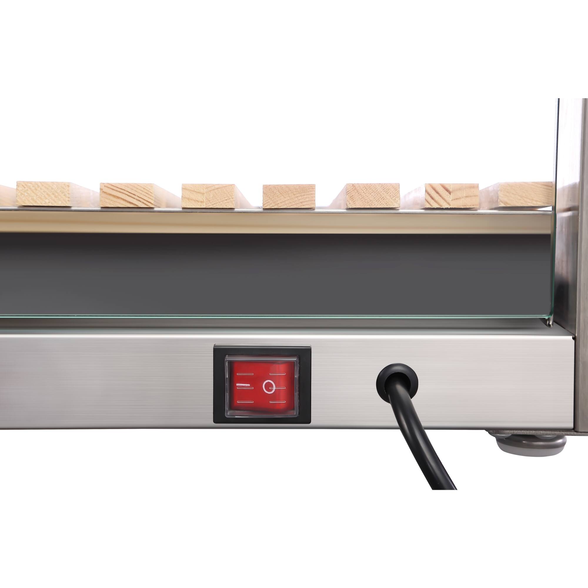 Alt View 5. Koolmore - 40 in. Glass Countertop Dry Bakery Display Case with Two Shelves and Bamboo Trays, 5.3 cu. ft. (DC-53C-B) - Silver.