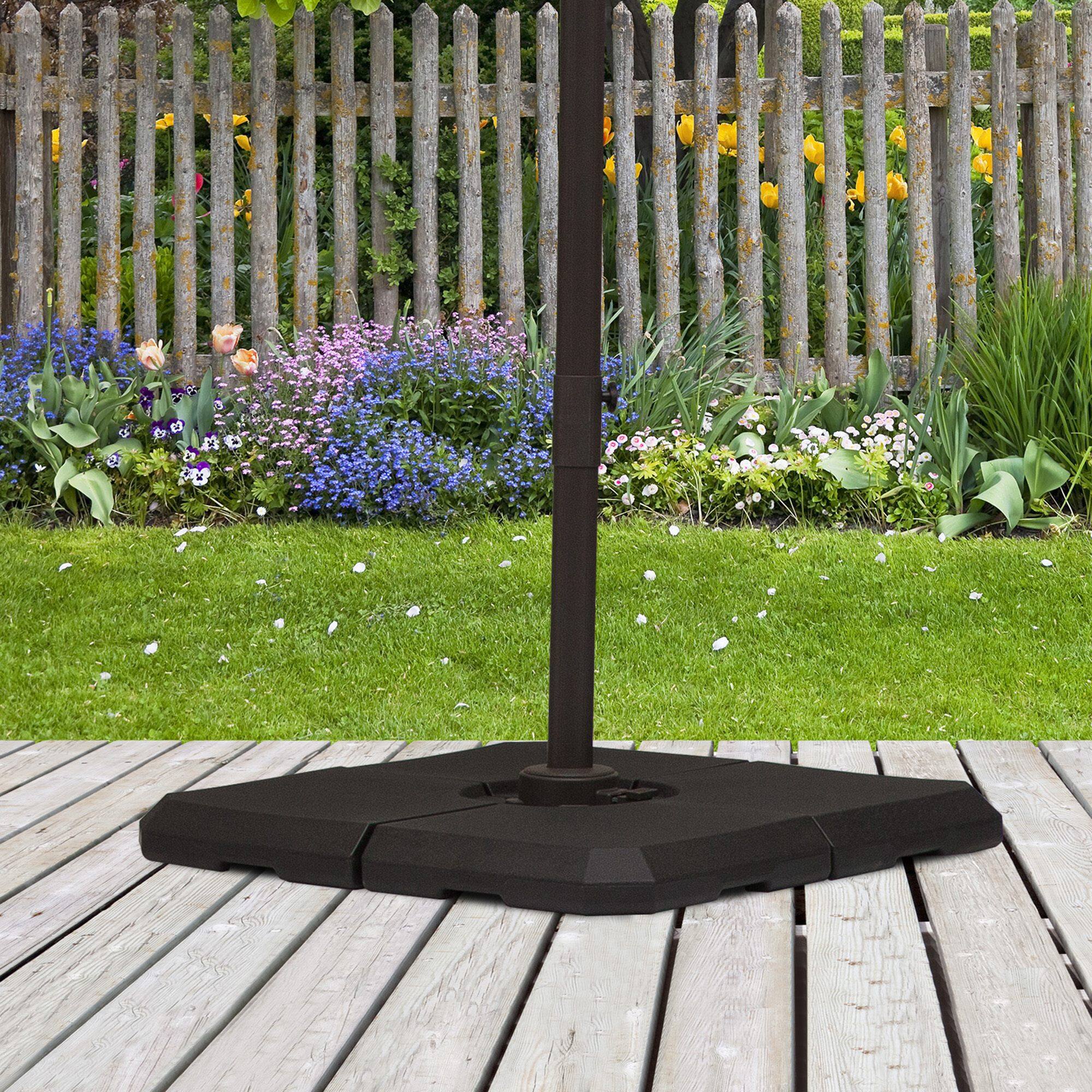 Alt View 1. Outsunny - 4-Piece Heavy Duty Cantilever Offset Umbrella Stand Base Weight, 264 lb. Capacity - Black.
