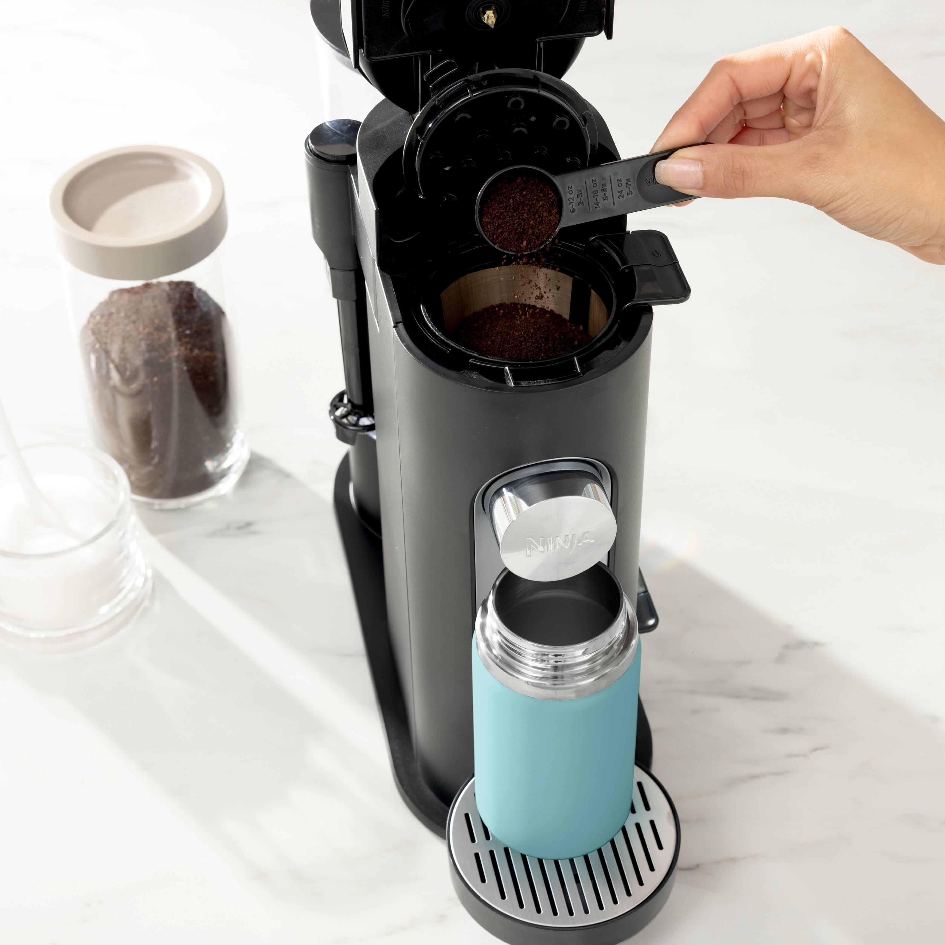 Alt View 16. Ninja - Pods & Grounds Specialty Single-Serve Iced Coffee Maker, K-Cup Pod Compatible with Foldaway Milk Frother - Black.