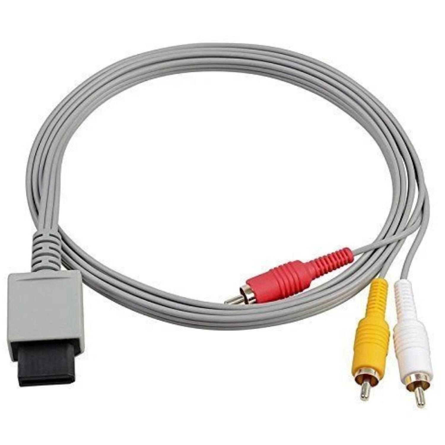 Front. Stock Preferred - 6FT AV Composite 3 RCA Audio Video Cable - Grey.