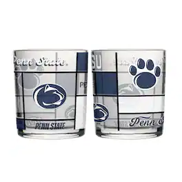 Logo Brands - Penn State Nittany Lions 12oz. Quilted Stained Two-Pack Rocks Glass Set - Multicolor
