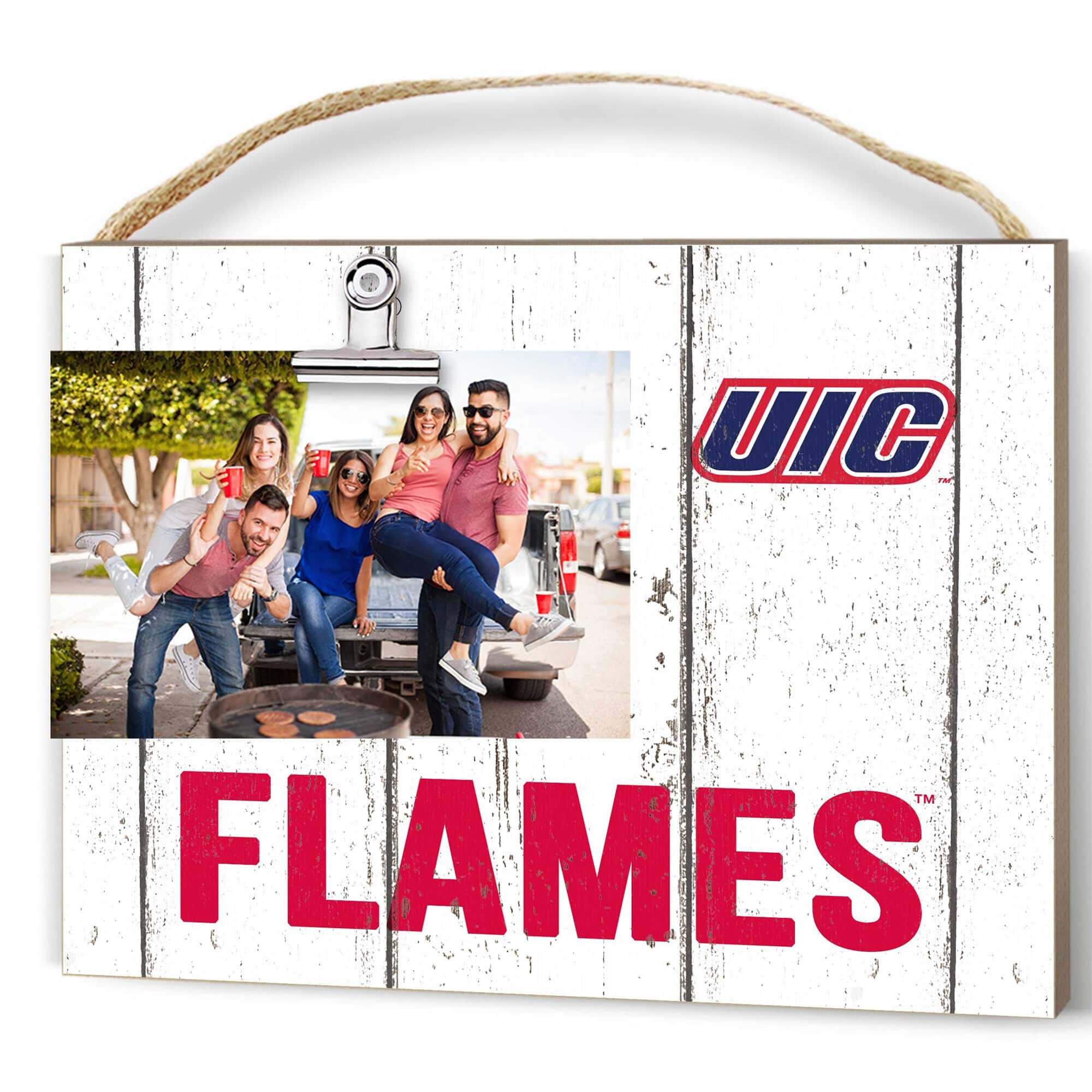 "Jardine - UIC Flames 8"" x 10"" Weathered Clip It Frame - White" price history on PriceWatchPro