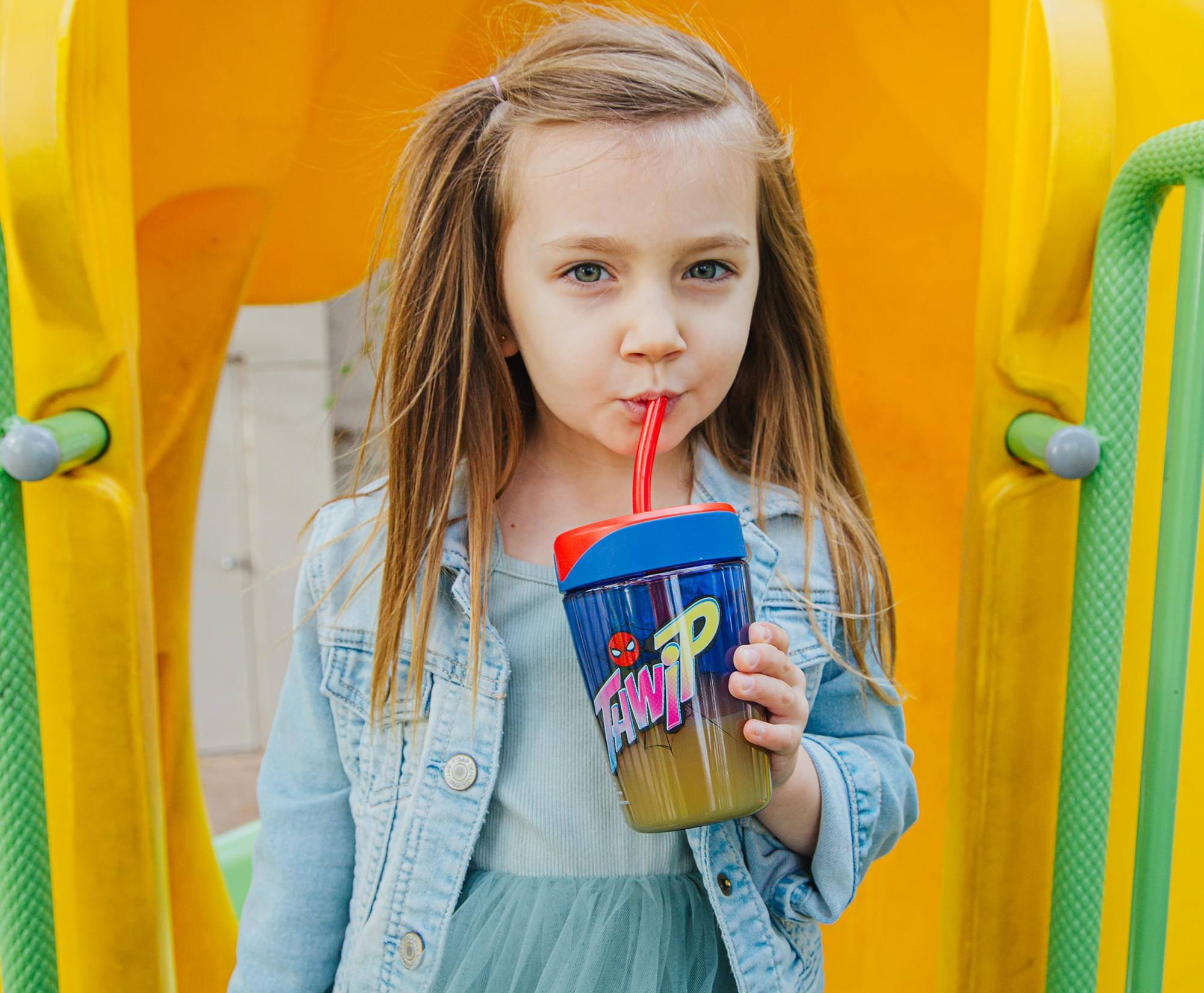 Alt View 5. Marvel - Marvel Spider-Man "Thwip" Kids Spill-Proof Tumbler With Straw | Holds 18 Ounces - Red.