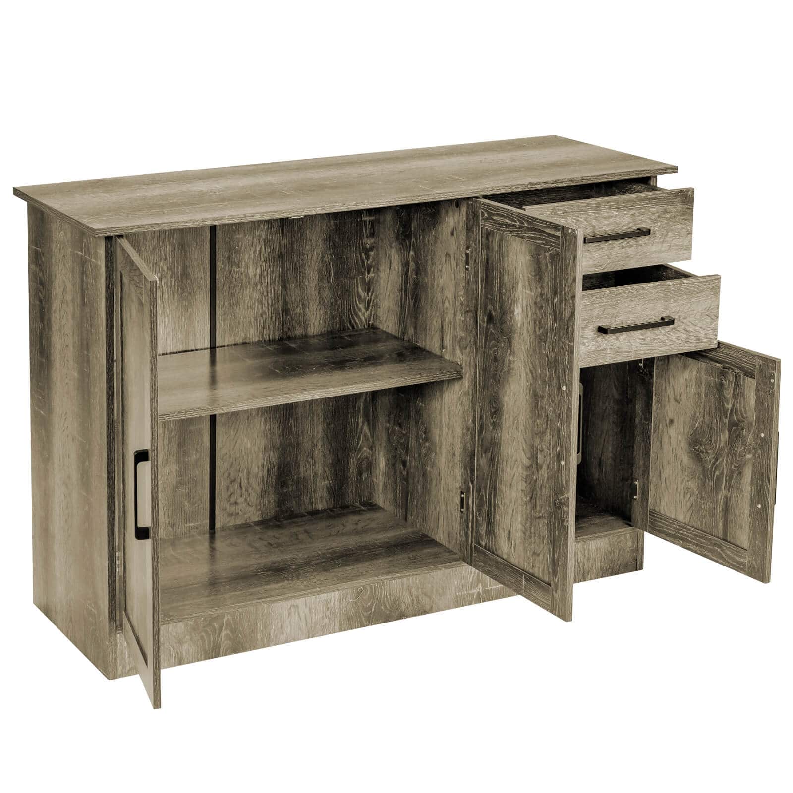 Costway - Buffet Storage Cabinet Console Table Kitchen Sideboard Drawer - Gray