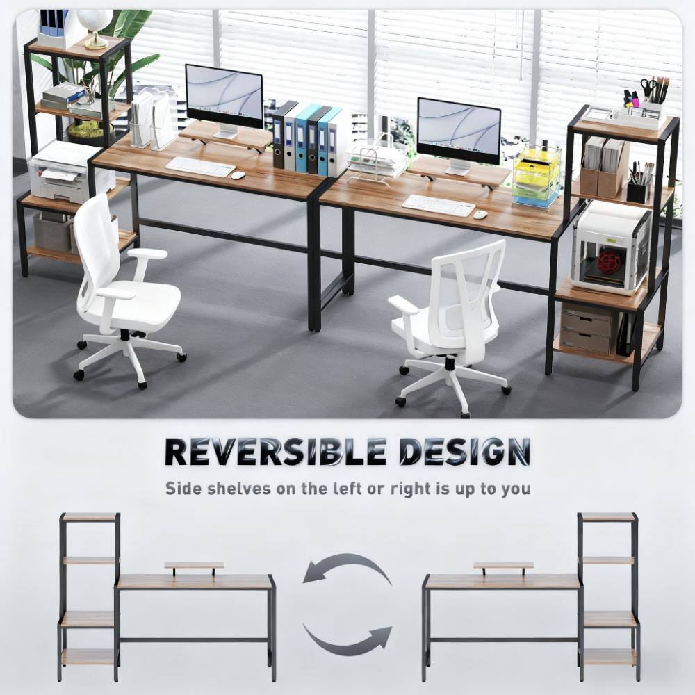 REVERSIBLE DESIGN  
Side shelves on the left or right is up to you