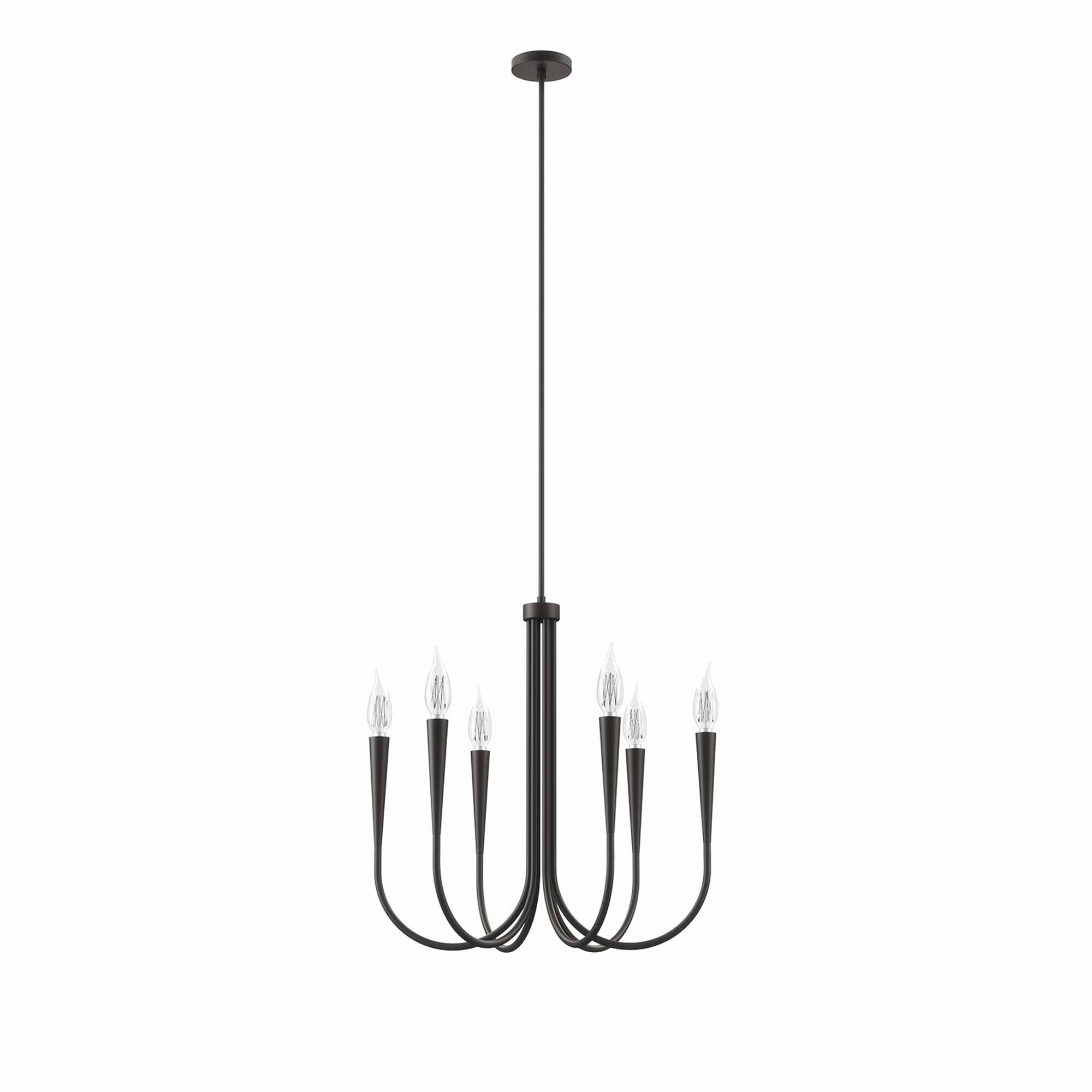 Angle. Modway - Penrose 6-Light Chandelier by Modway - Black.