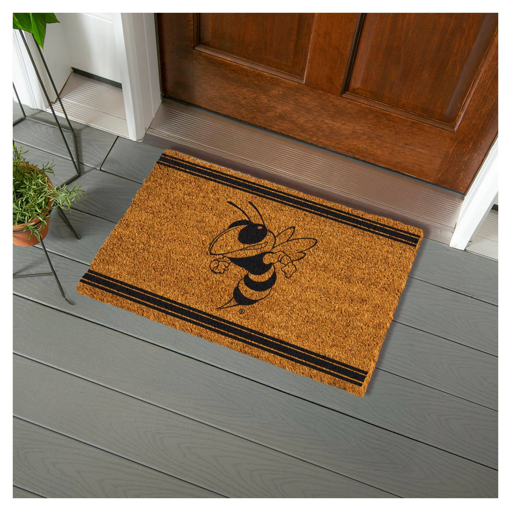 Alt View 1. Evergreen Enterprises - Georgia Tech Yellow Jackets 28" x 16" Primary Logo Outdoor Coir Entryway Mat - Multicolor.