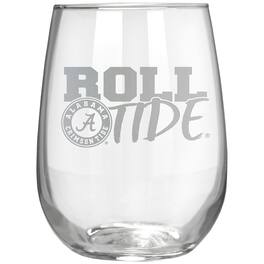 Great American Products - Alabama Crimson Tide Etched 17oz. Rally Cry Stemless Wine Glass - Multicolor