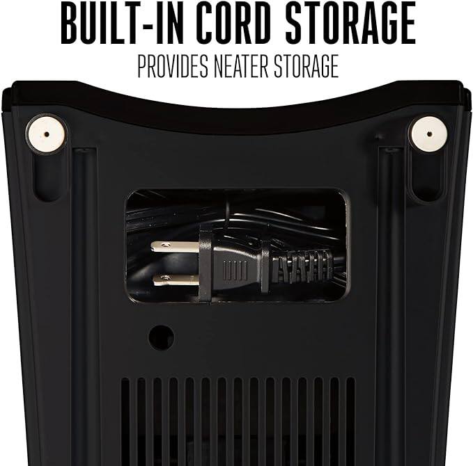 BUILT-IN CORD STORAGE  
PROVIDES NEATER STORAGE