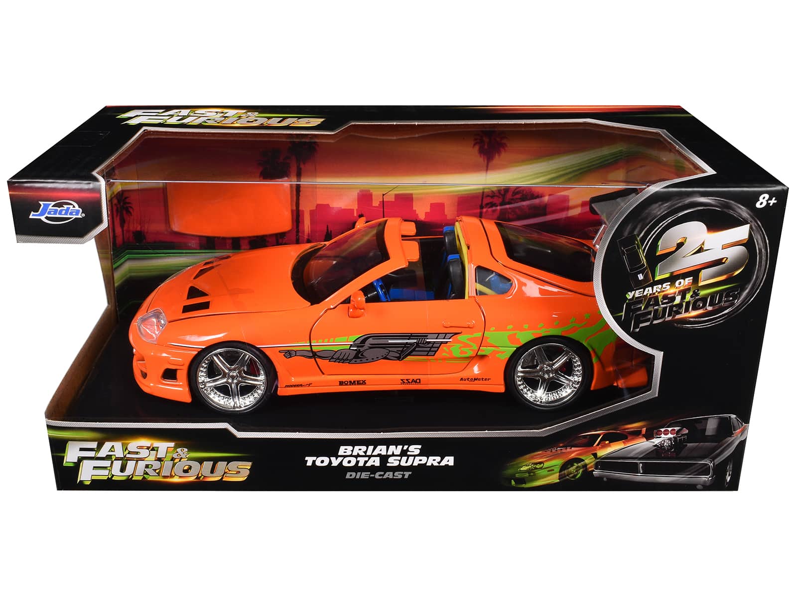 "Brian's Toyota Supra Orange with Graphics ""Fast & Furious 25th Anniversary"" Series 1/24 Diecast Model Car by Jada" price history on PriceWatchPro