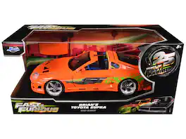 Brian's Toyota Supra Orange with Graphics "Fast & Furious 25th Anniversary" Series 1/24 Diecast Model Car by Jada