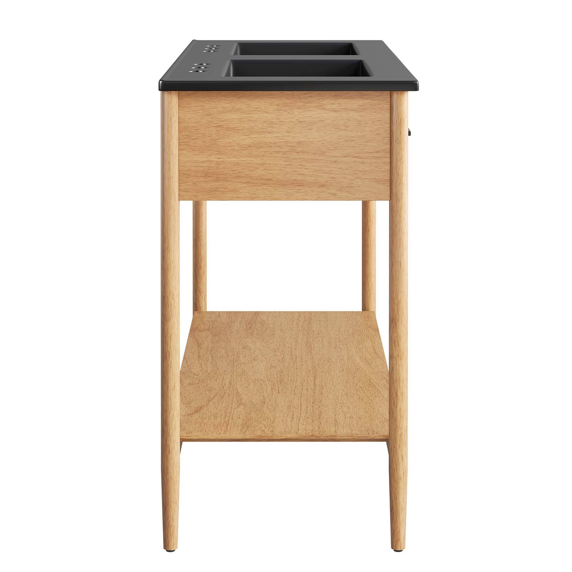 Alt View 2. Modway - Zaire Bathroom Vanity Basin Included by Modway - Natural Black.