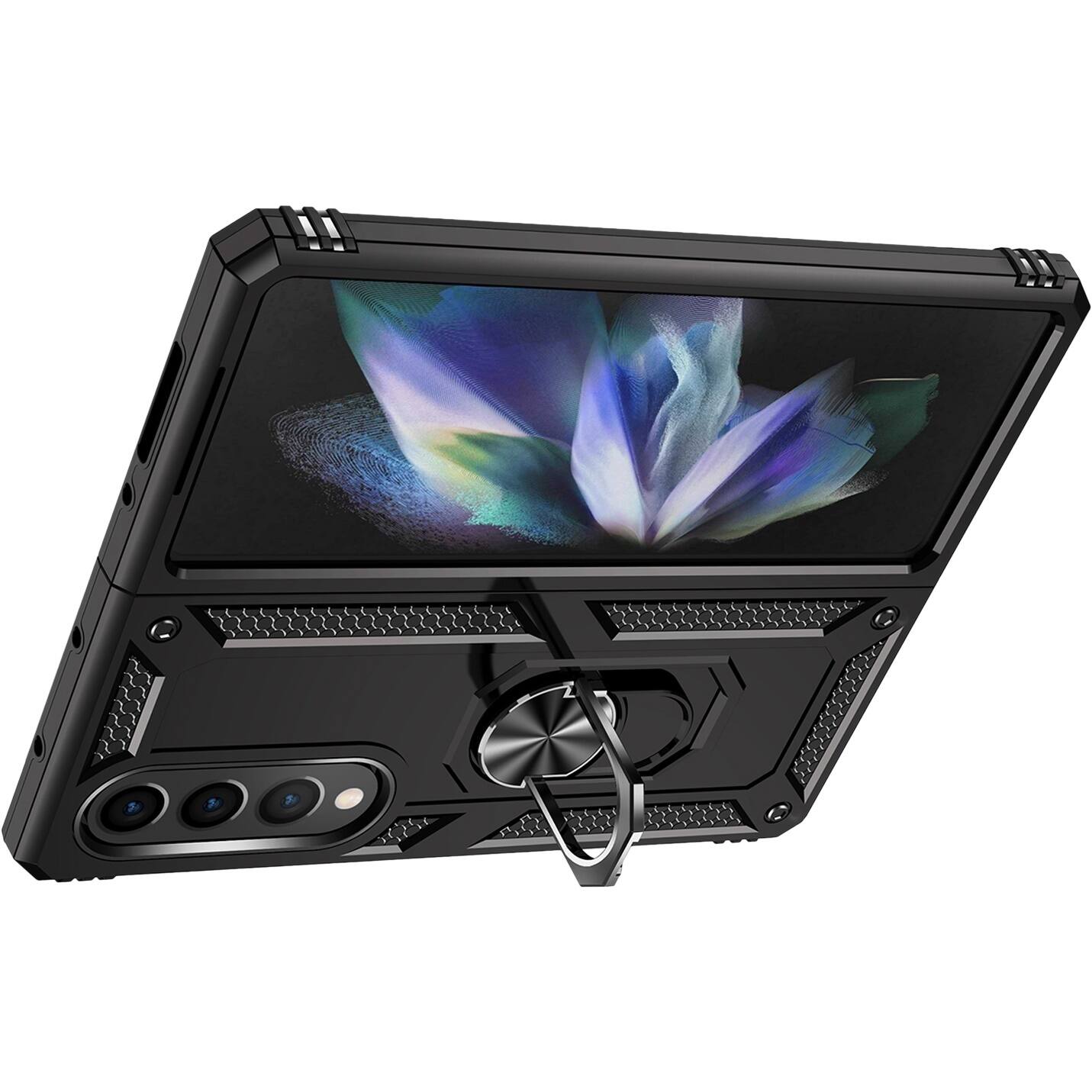 Alt View 13. SaharaCase - Heavy Duty Kickstand Series Case for Samsung Galaxy Z Fold4 - Black.