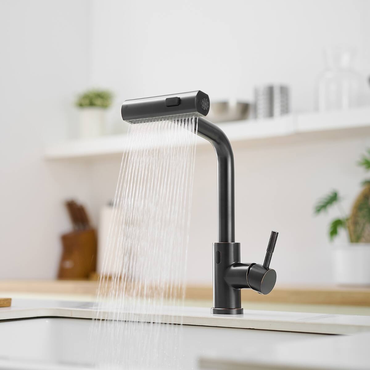 Ropilly Touchless Kitchen Faucet, Hands Free Kitchen Faucet with Pull ...