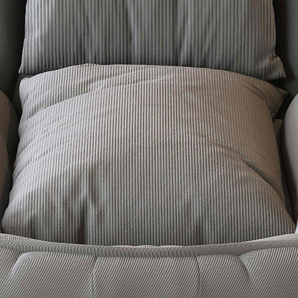 Alt View 7. Kadyn - Upholstered Bed for Adult, Foldable Lazy Sofa Bed with 5 Adjustable Position, Includes 2 Soft Pillows, Gray - Gray.