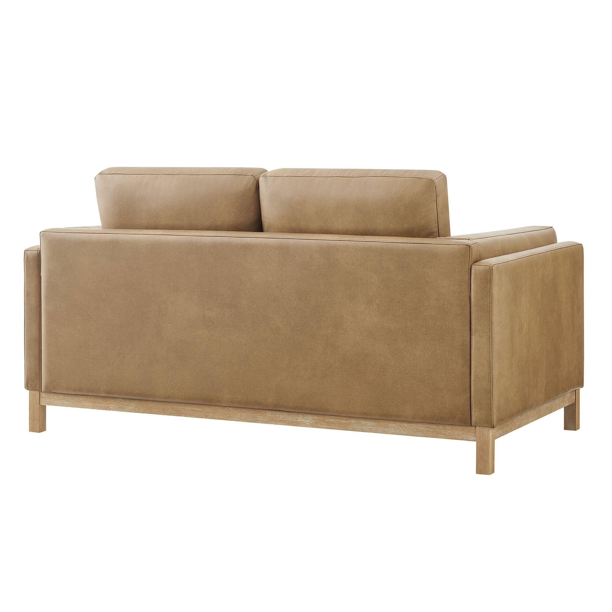 Alt View 4. Modway - Roscoe 63 inch Vegan Leather Loveseat by Modway - Toast.