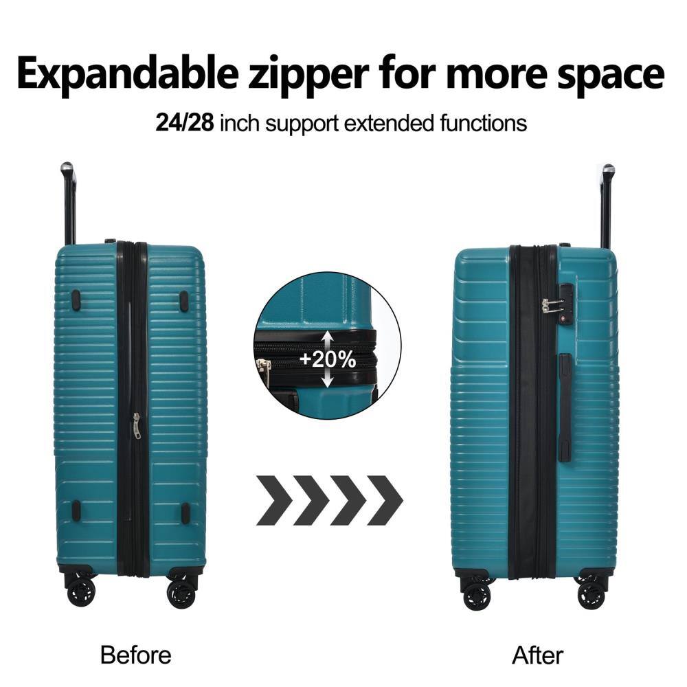 Expandable zipper for more space  
24/28 inch support extended functions  

Before  
After  

+20%