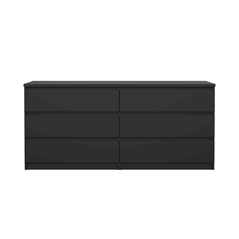 Left. Tvilum - Scottsdale 6 Drawer Double Dresser Matte - Black.
